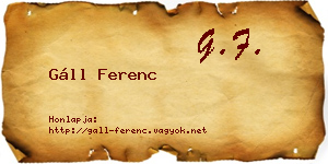 Gáll Ferenc névjegykártya
